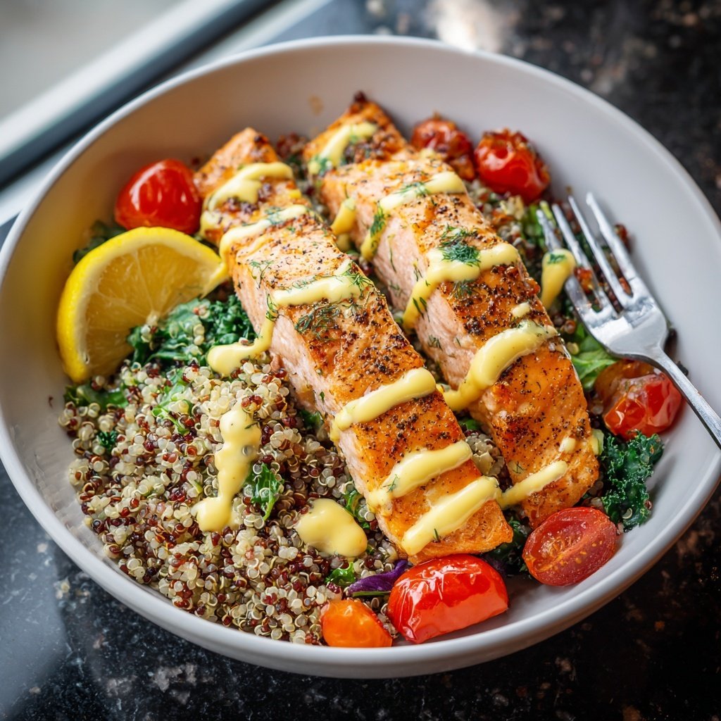 High Protein Salmon Dinner Bowl