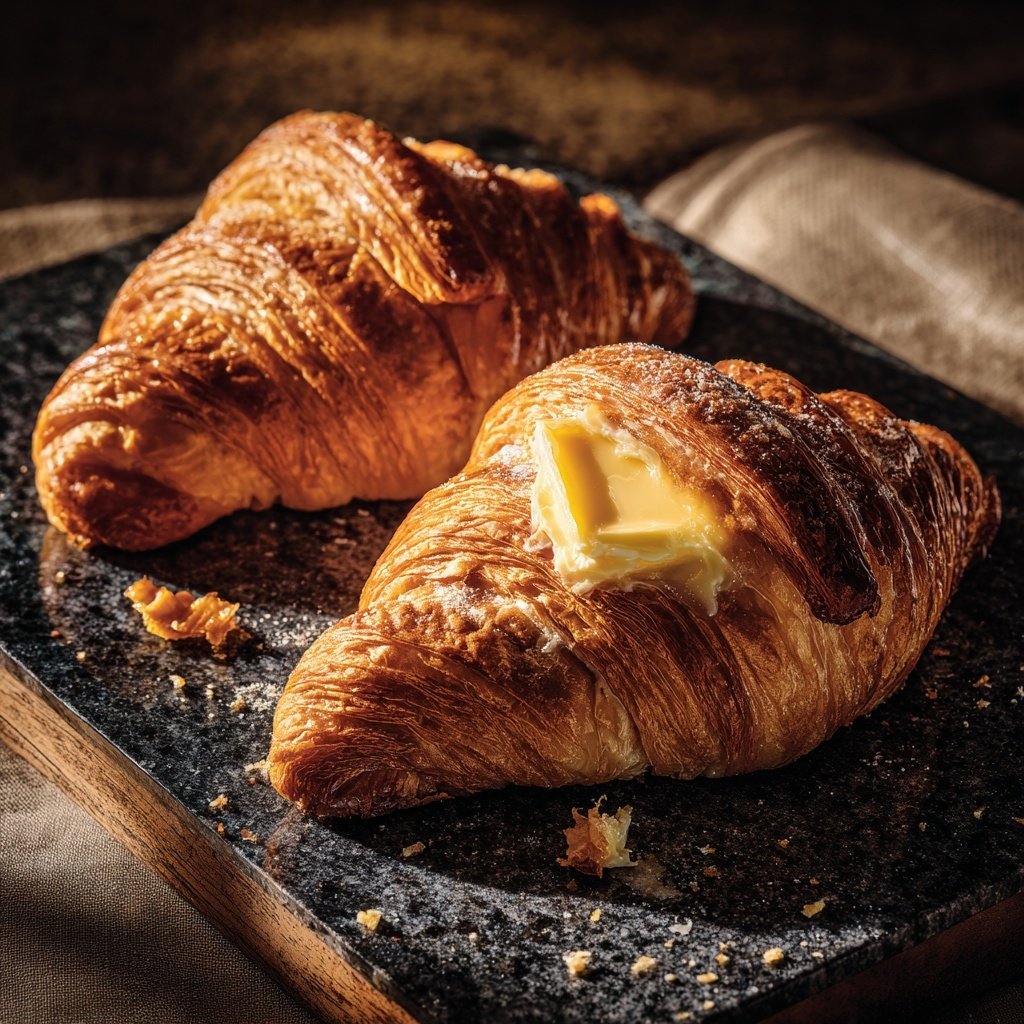 Flaky Breakfast Croissants With Butter