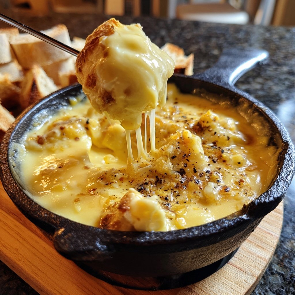 Fondue with Emmental and Garlic