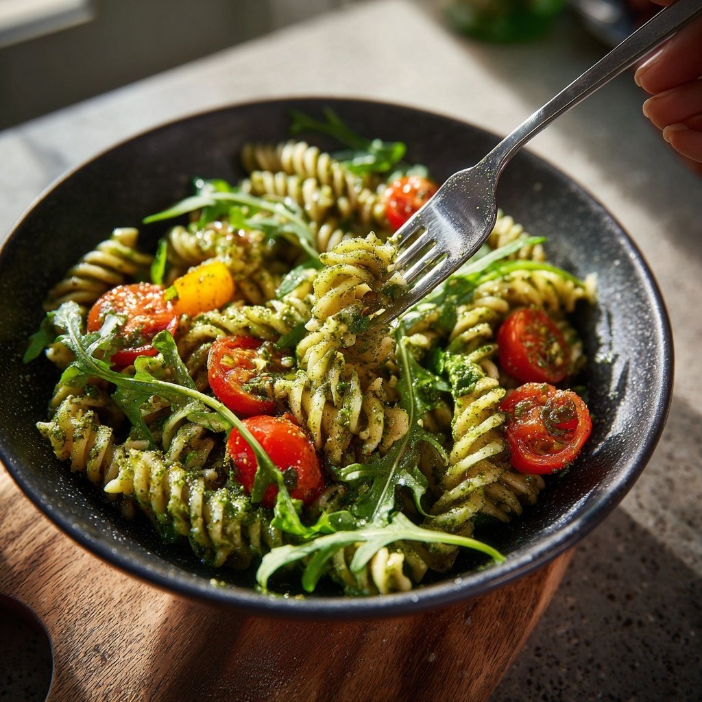 Healthy Lunch Pesto Pasta Salad