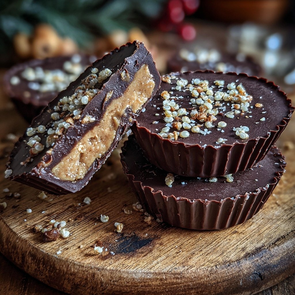 Homemade Peanut Butter Cups with Crunchy Quinoa