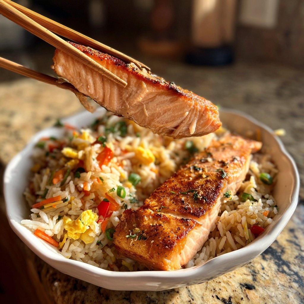 High Protein Salmon Rice Bowl