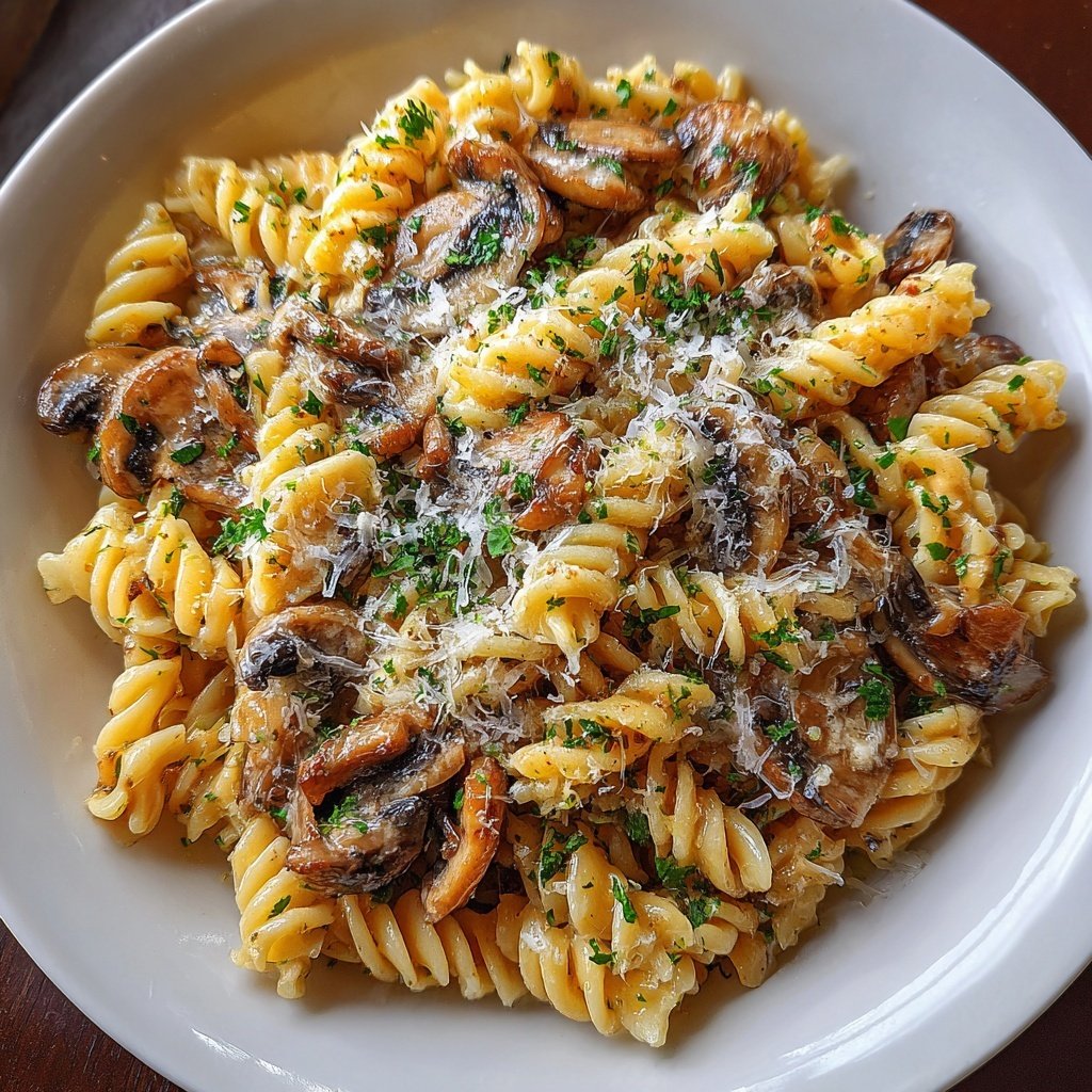 Creamy Garlic Mushroom Pasta